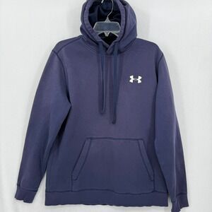 Under Armour‎ Men's Navy Blue ColdGear Fleece Hoodie Logo Pullover Size L